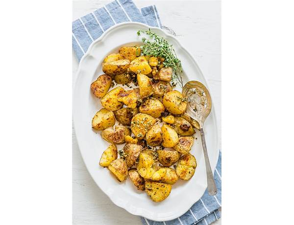 Garlicky Crispy Potatoes with All The Herbs.