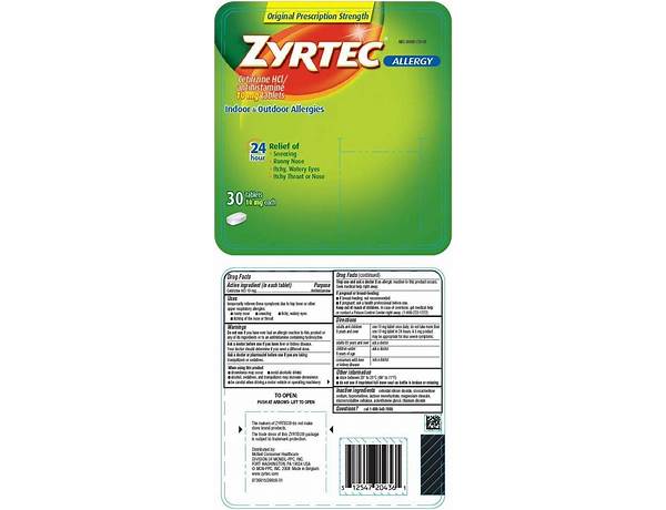 Generic zyrtec food facts