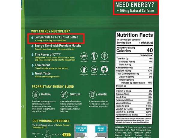 Genius caffeine nutrition facts