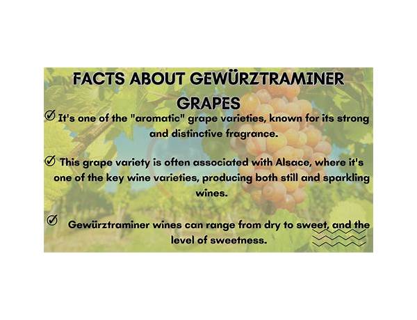 Gewürztraminer nutrition facts