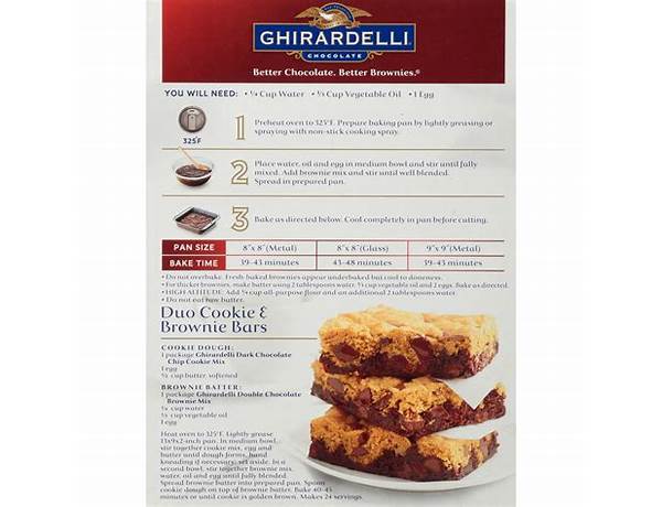 Ghirardelli double chocolate food facts