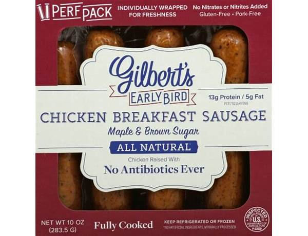 Gilbert's early bird denver recipe chicken sausage food facts