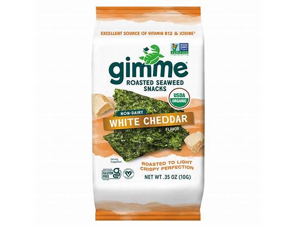 Gimme vegan cheddar seaweed snacks food facts