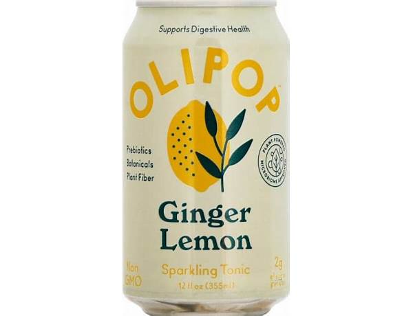 Ginger lemon sparkling tonic 355ml can food facts