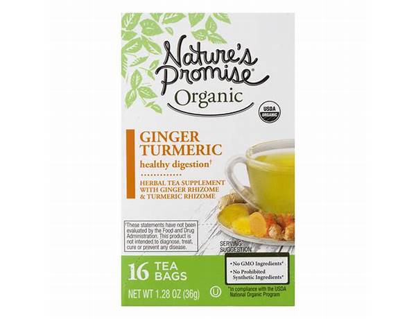 Ginger turmeric herbal tea supplement food facts