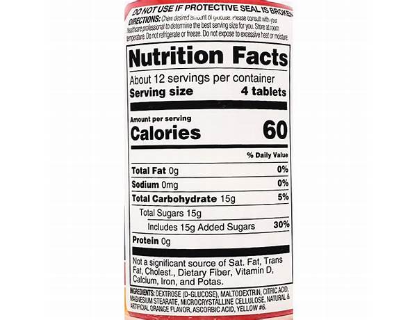 Glucose tablets ingredients