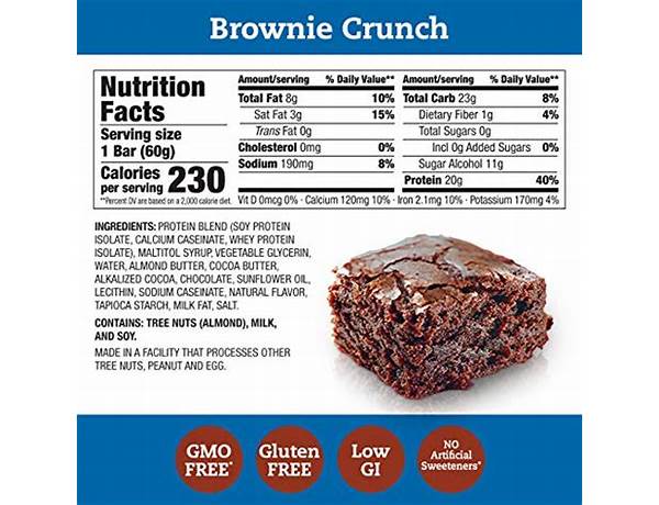 Gluten free brownie crunch food facts