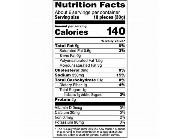 Gluten free cheddar rice crisps nutrition facts