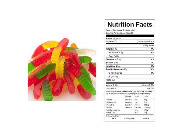 Gluten free gummy worms food facts