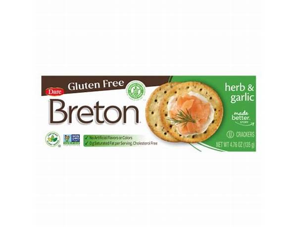 Gluten free herb and garlic crackers nutrition facts