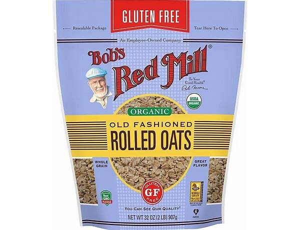 Gluten free organic old fashioned rolled oats ingredients