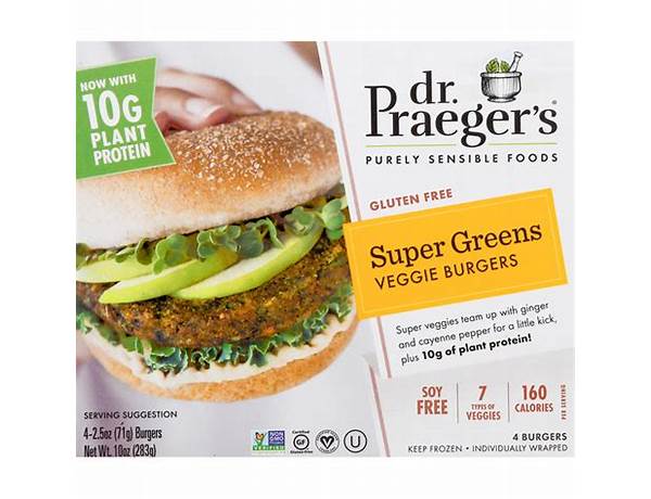 Gluten free super greens veggie burgers food facts