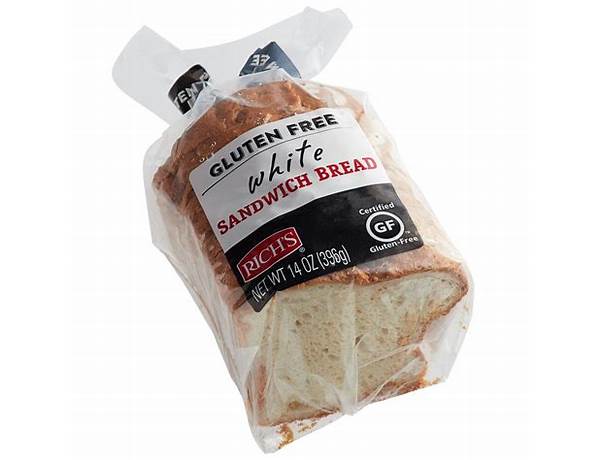 Gluten free white sandwich bread food facts