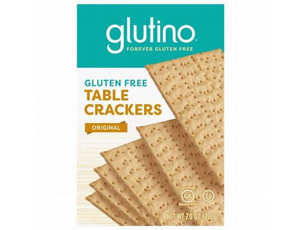 Glutino, premium squares gluten free table cracker, original food facts