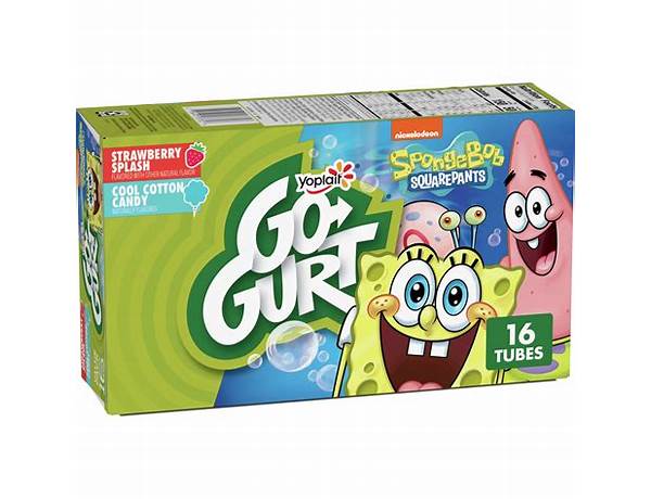 Go-gurt spongebob squarepants strawberry and cotton candy yogurt tubes food facts