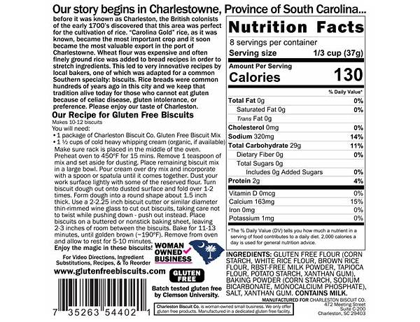 Golden biscuit mix nutrition facts