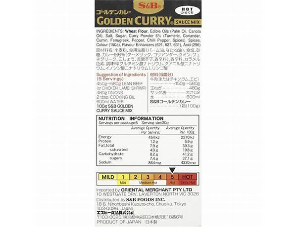 Golden curry hot food facts