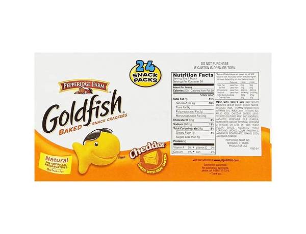 Goldfish cheddar food facts