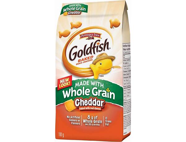 Goldfish whole grain cheddar crackers food facts