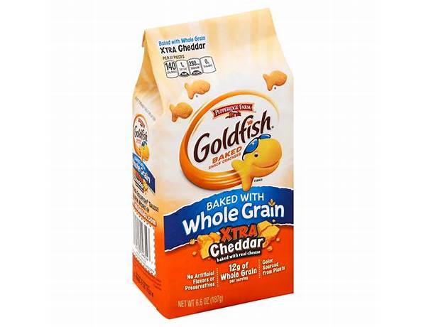 Goldfish whole grain cheddar crackers food facts