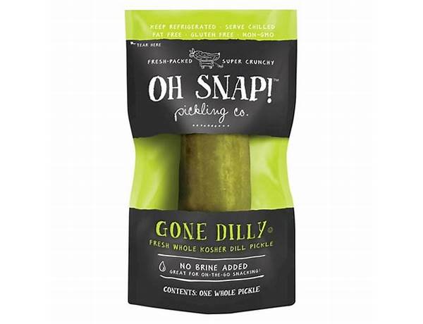 Gone dilly fresh whole kosher dill pickle food facts