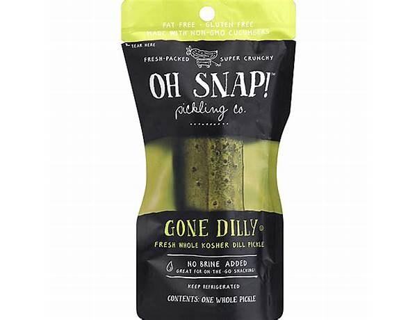Gone dilly fresh whole kosher dill pickle nutrition facts