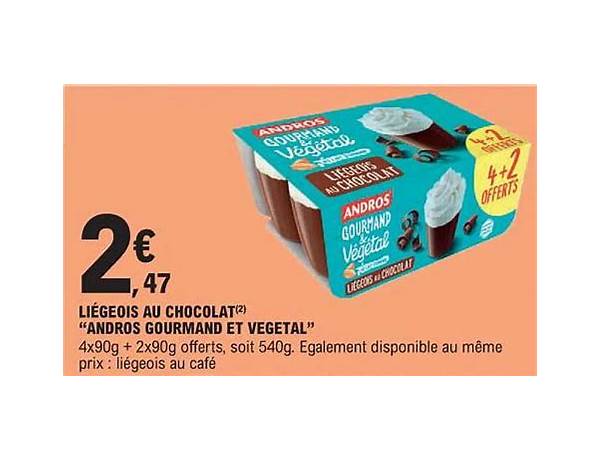 Gourmand et végétal  liégeois au chocolat nutrition facts