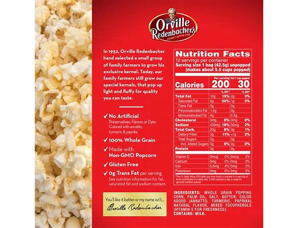 Gourmet movie popcorn - food facts