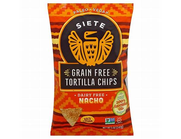 Grain free tortilla chips nacho food facts