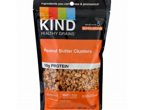 Granola peanut butter whole grain clusters food facts