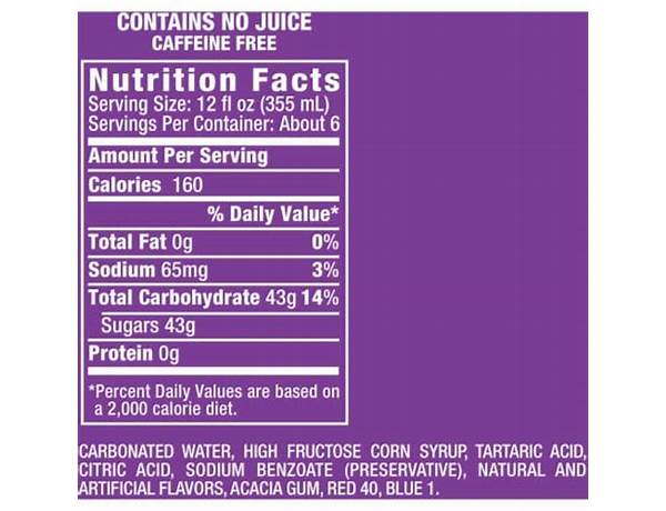 Grape soda food facts