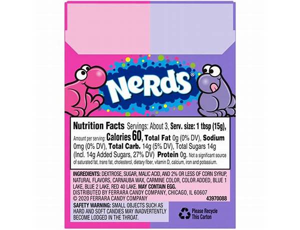 Grape strawberry candy video box nutrition facts