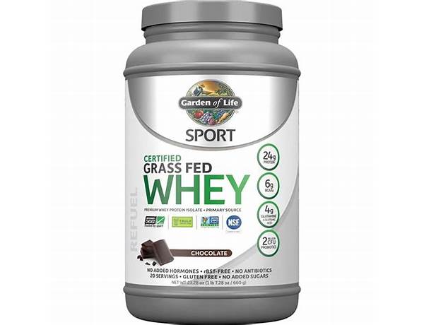 Grass fed whey protein double chocolate ingredients