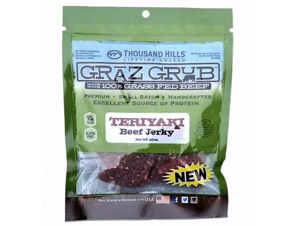 Grass-fed beef jerky teriyaki food facts