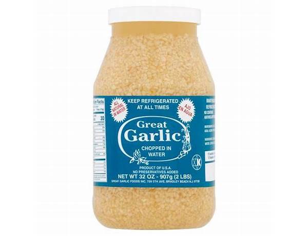 Great garlic chopped in water ingredients