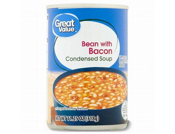 Great value, condensed soup, bean with bacon food facts