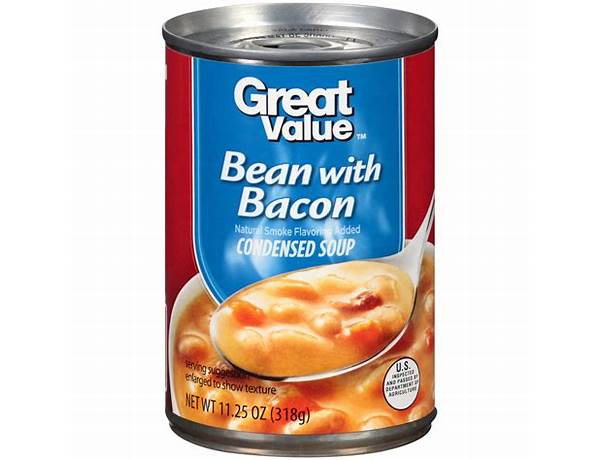 Great value, condensed soup, bean with bacon food facts