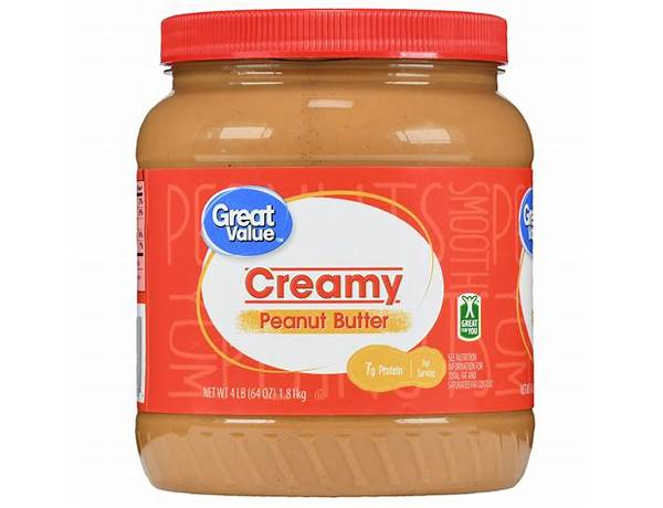Great value, creamy peanut butter food facts
