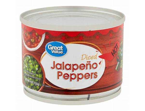 Great value, diced jalapeno peppers, hot food facts