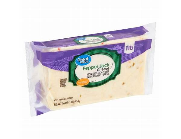 Great value, pepper jack cheese food facts