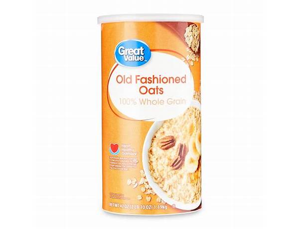 Great value 100% whole grain old fashioned oats, 42 oz food facts