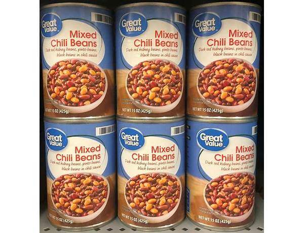 Great value mixed chili beans food facts