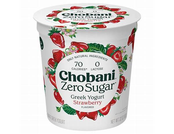 Greek yogurt, strawberry, zero sugar food facts