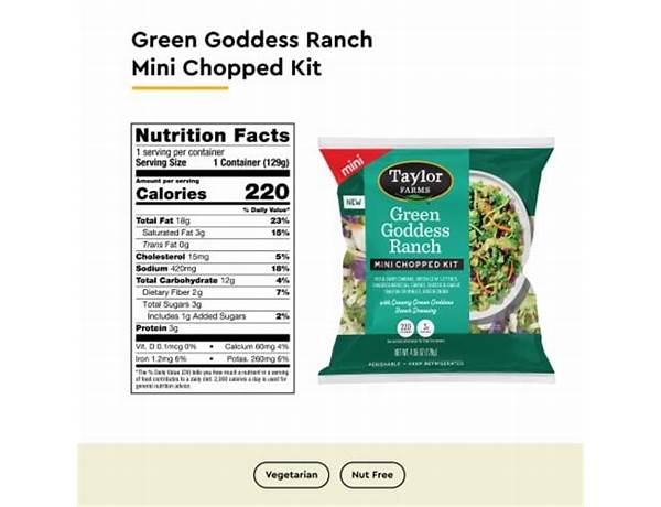 Green goddess ranch salad food facts