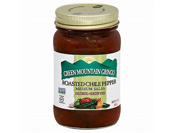 Green mountain gringo, roasted chile pepper salsa, medium ingredients