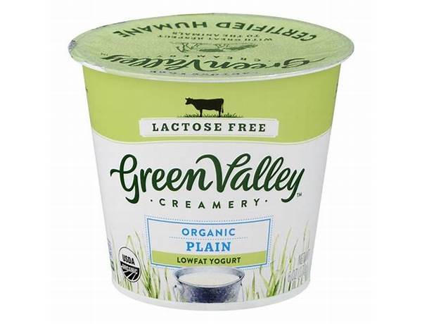 Green valley organics, grade a low fat yogurt, plain food facts