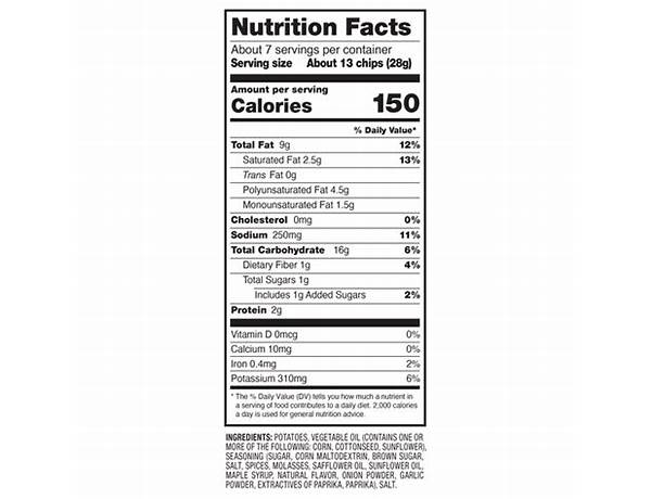 Grill mates smokehouse maple nutrition facts