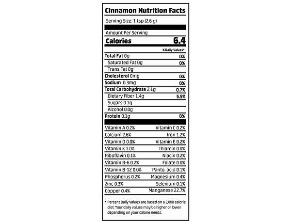 Ground cinnamon nutrition facts