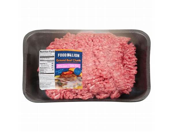 Ground pork 80% lean 20% fat food facts