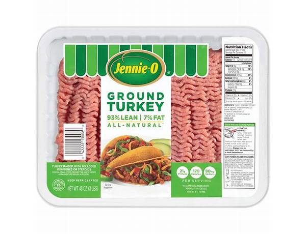 Ground turkey (94% lean) food facts